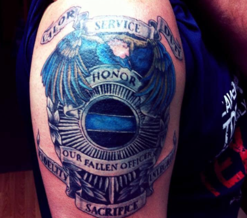 thin blue line tattoo